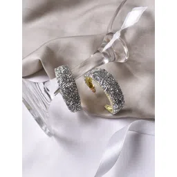 JOKER & WITCH Silver-Toned Contemporary Hoop Earrings-picture-10