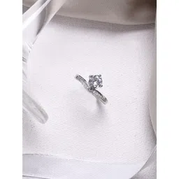 JOKER & WITCH Silver-Toned White Stone-Studded Adjustable Finger Ring-picture-32