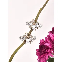 Joker & Witch White & Golden Vacation Vibe Blaze Bee Studded Stud Earrings-picture-24