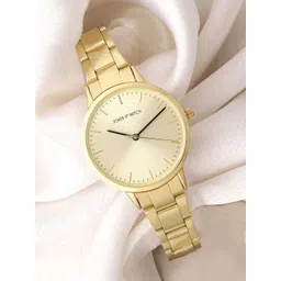 JOKER & WITCH Women Gold Dial & Stainless Steel Bracelet Style Analogue Watch AMWW505-picture-31