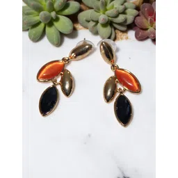 Jolly Faces Gold Plated Artificial Stones Studded Contemporary Drop Earrings-picture-15