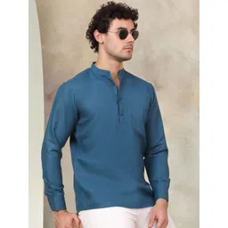 Jompers Band Collar Cotton Straight Kurta-picture-35