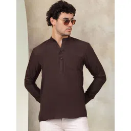 Jompers Band Collar Cotton Straight Kurta-picture-29