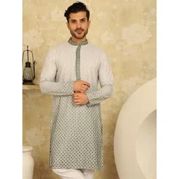 Jompers Embellished Thread Work Ombre Straight Kurta-picture-21