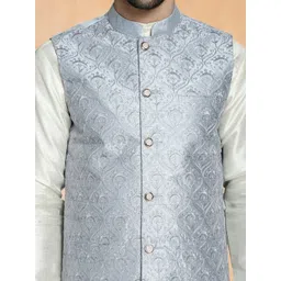 Jompers Embroidered Mandarin Collar Nehru Jacket image 4