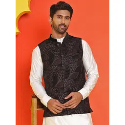 Jompers Embroidered Mandarin Collar Nehrujacket-picture-21