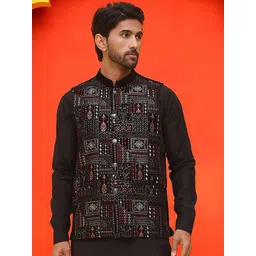 Jompers Embroidered Mandarin Collar Nehrujacket-picture-42
