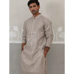 Jompers Embroidered Sequinned Long Sleeves Mandarin Collar Straight Kurta-image-23