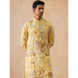 Jompers Floral Embroidered Mandarin Collar Chikankari Straight Kurta-picture-18