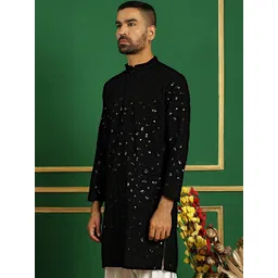 Jompers Floral Embroidered Mandarin Collar Straight Kurta image 2