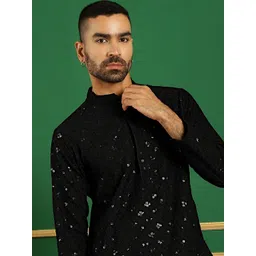 Jompers Floral Embroidered Mandarin Collar Straight Kurta image 5