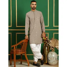 Jompers Floral Embroidered Mandarin Collar Straight Kurta image 2