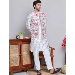 Jompers Floral Printed Regular Straight Kurta with Churidar-picture-22