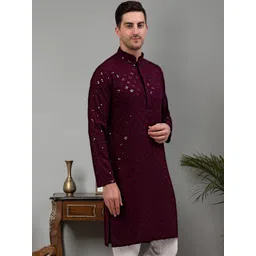 Jompers Geometric Embellished Sequinned Straight Kurta-picture-33