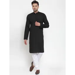 Jompers Men Black Kurta with Pyjamas-picture-24