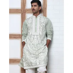 Jompers Men Embroidered Chikankari Kurta-picture-18