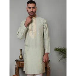 Jompers Men Embroidered Cold-Shoulder Sleeves Kurta-picture-17