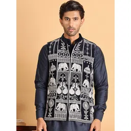 Jompers Men Embroidered Nehru Jackets-image-19