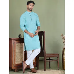 Jompers Men Embroidered Regular Chikankari Pure Cotton Kurta with Pyjamas-picture-42