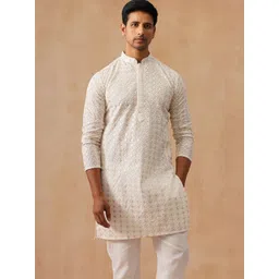 Jompers Men Embroidered Regular Chikankari Pure Cotton Kurta with Pyjamas-picture-40