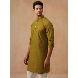 Jompers Men Embroidered Regular Chikankari Pure Cotton Kurta with Pyjamas-picture-15