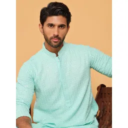 Jompers Men Embroidered Regular Sequinned Kurta with Pyjamas-picture-36
