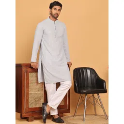Jompers Men Embroidered Regular Sequinned Kurta with Pyjamas-picture-20