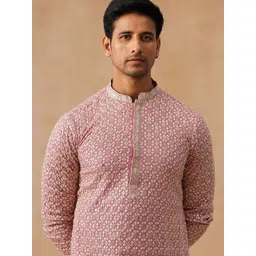 Jompers Men Ethnic Motifs Embroidered Mandarin Collar Thread Work Kurta-picture-31