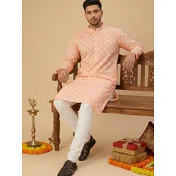 Jompers Men Ethnic Motifs Printed Regular Kurta with Churidar-picture-11