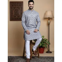 Jompers Men Ethnic Motifs Printed Regular Kurta with Churidar-picture-31