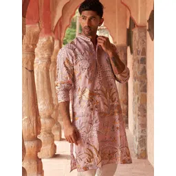 Jompers Men Floral Embroidered Chikankari Floral Kurta-picture-17