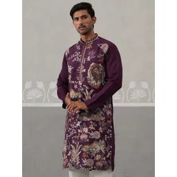 Jompers Men Floral Embroidered Chikankari Floral Kurta image 2