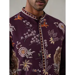 Jompers Men Floral Embroidered Chikankari Floral Kurta image 4