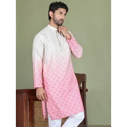 Jompers Men Floral Printed Sequinned Floral Kurta-picture-31