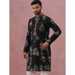 Jompers Men Floral Printed Thread Work Floral Kurta-picture-28