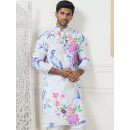 Jompers Men Floral Printed Thread Work Kurta-picture-17