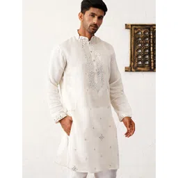 Jompers Men Geometric Embroidered Mirror Work Kurta-picture-34