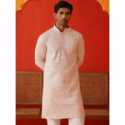 Jompers Men Geometric Embroidered Sequinned Kurta-picture-16