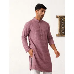 Jompers Men Geometric Embroidered Sequinned Kurta-picture-18