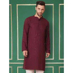 Jompers Men Geometric Embroidered Sequinned Kurta-picture-28