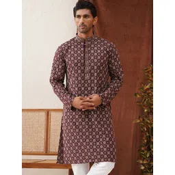 Jompers Men Geometric Embroidered Sequinned Kurta-picture-17