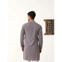 Jompers Men Geometric Embroidered Sequinned Kurta image 5