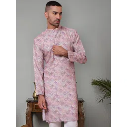 Jompers Men Geometric Flared Sleeves Patchwork Kurta-picture-35