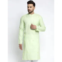 Jompers Men Green Solid Kurta-picture-24