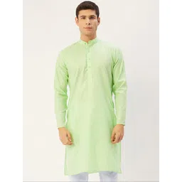 Jompers Men Lime Green Straight Kurta-picture-30