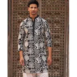 jompers Men Mandarin Collar Regular Fit Long Kurta-picture-13