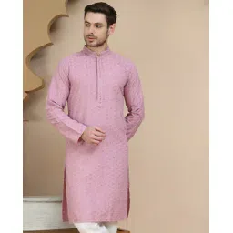 jompers Men Mandarin Collar Regular Fit Long Kurta-picture-17