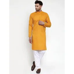 Jompers Men Mustard Yellow Kurta with Pyjamas-picture-31