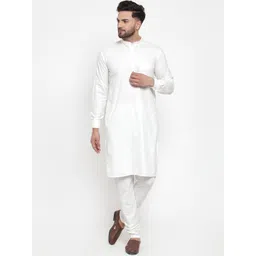 Jompers Men Off-White Solid Kurta with Churidar-picture-26