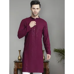 Jompers Men Paisley Flared Sleeves Thread Work Kurta-picture-21